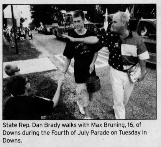 State Rep. Dan Brady during Fourth of July Parade in Downs